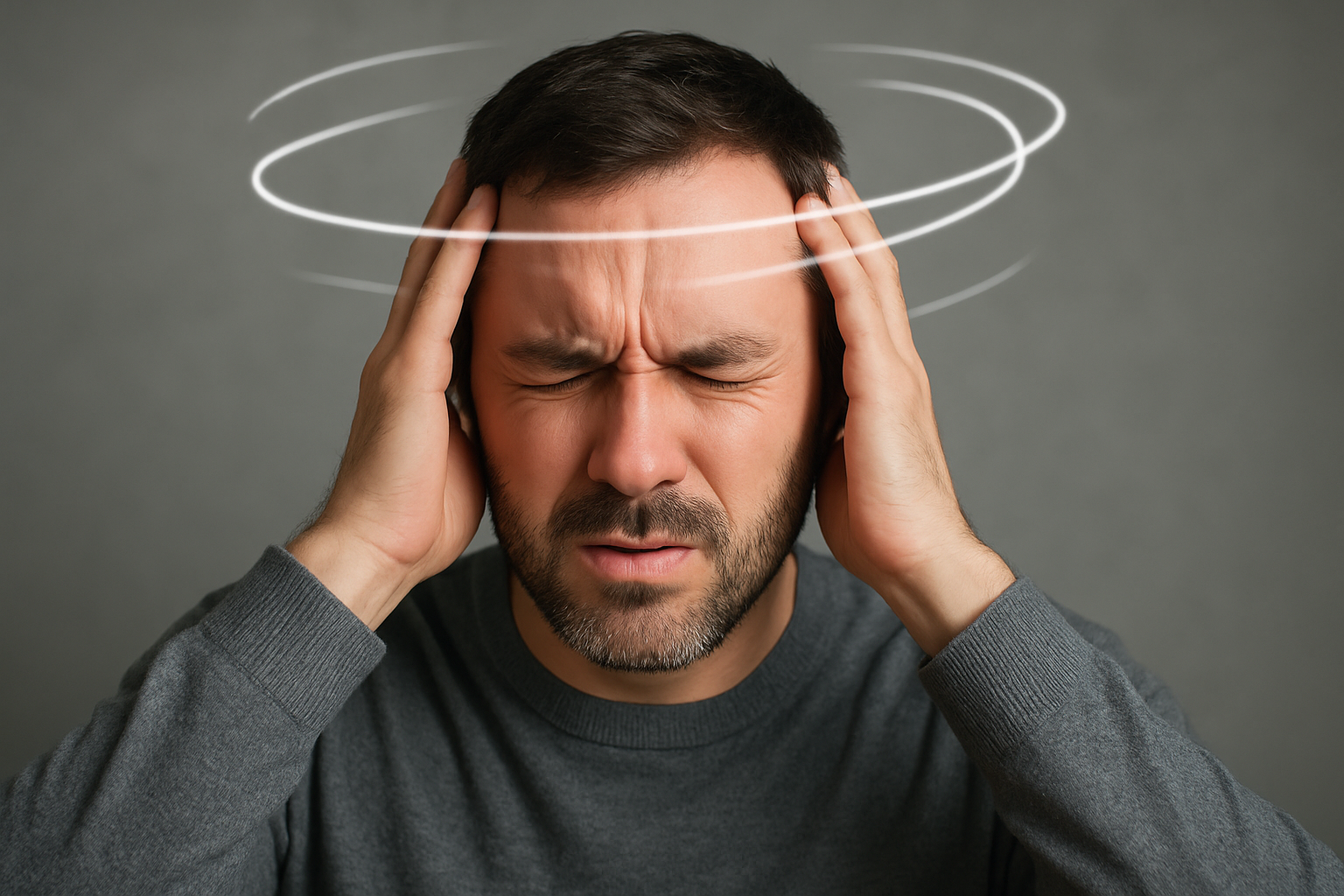 一個男子正感到頭暈